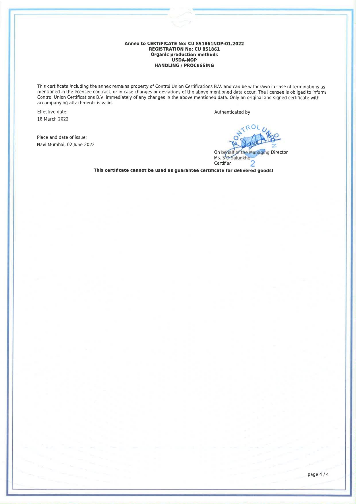 Ayush Herbs Pvt. Ltd. 851861 USDA NOP Scope Certificate page 0004